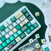 Green Aventurine Theme Anime Keycaps Set for Mechanical Keyboard | Casino Dice & Cards Theme – KeyArtisan®